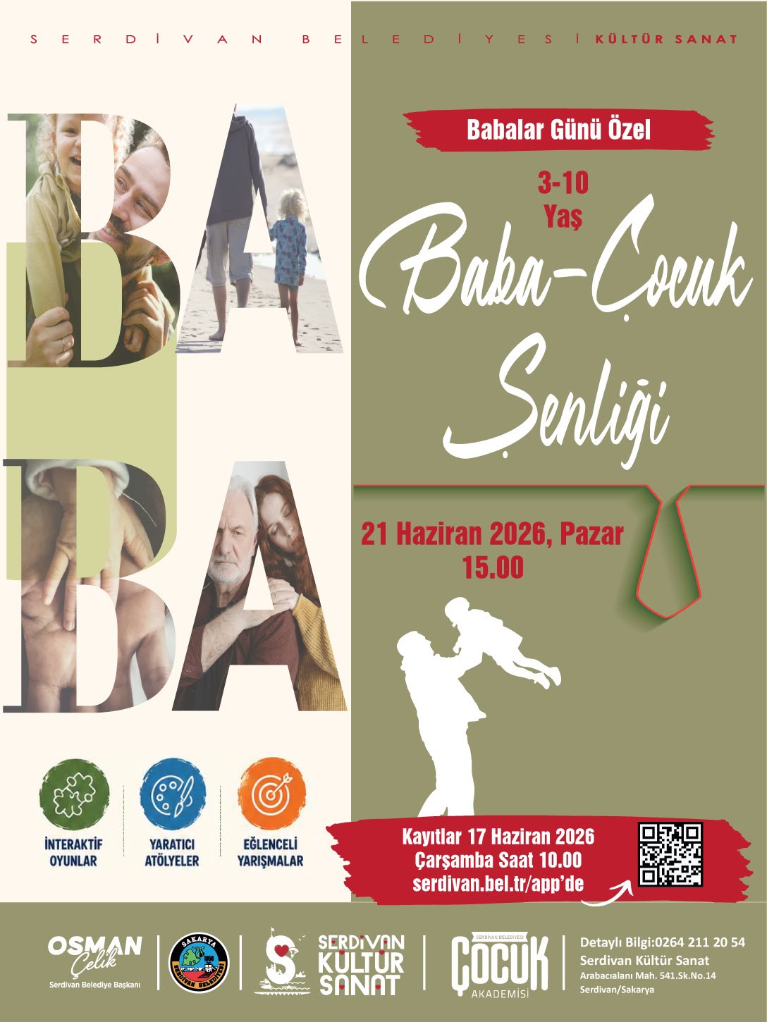 Serdivan’da Baba-Çocuk Şenliği Düzenleniyor