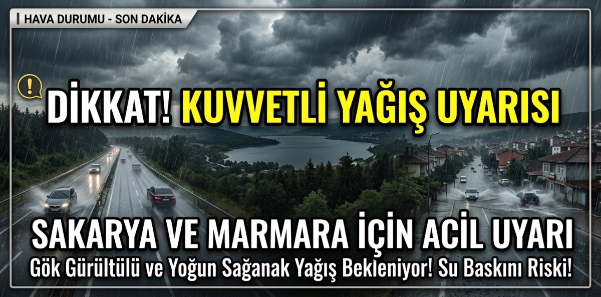 Sakarya ve Marmara için kuvvetli yağış uyarısı